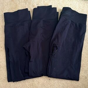 Victoria Secret Pink Black Leggings 3 Pack